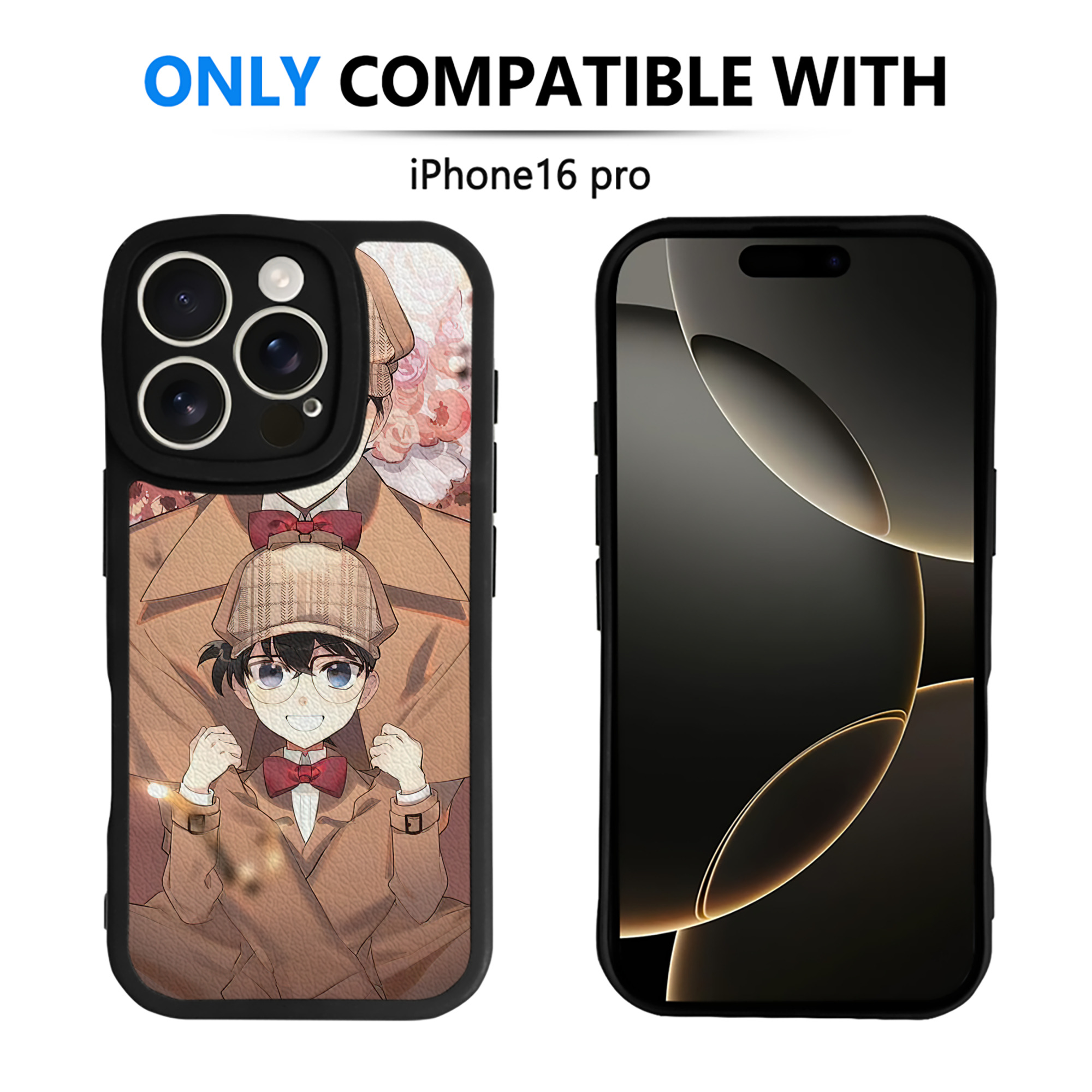 （画像用） 名探偵コナン Detective Conan 【iPhone 16シリーズ対応】シリコンスマホケース（レザー調） 材質：シリコン